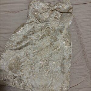 Sugarlips Gold Bow Cocktail Dress